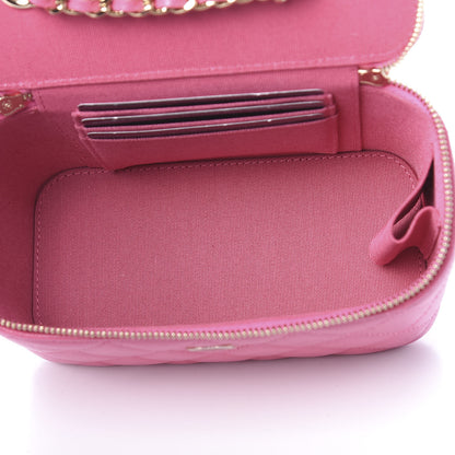Chanel Caviar Quilted Small Vanity Case With Chain Pink 6 of 11