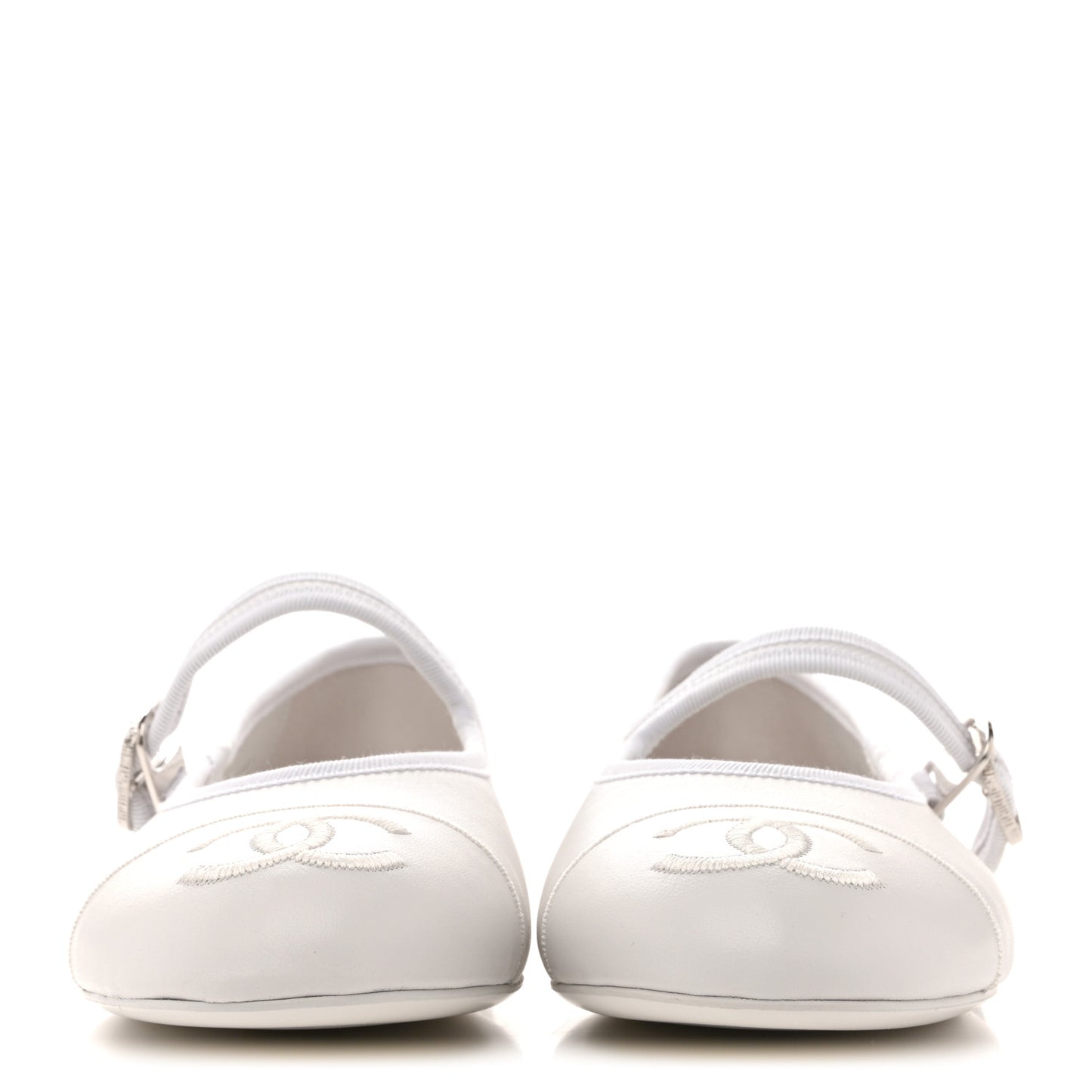 Lambskin Mary Jane Flats 40 White