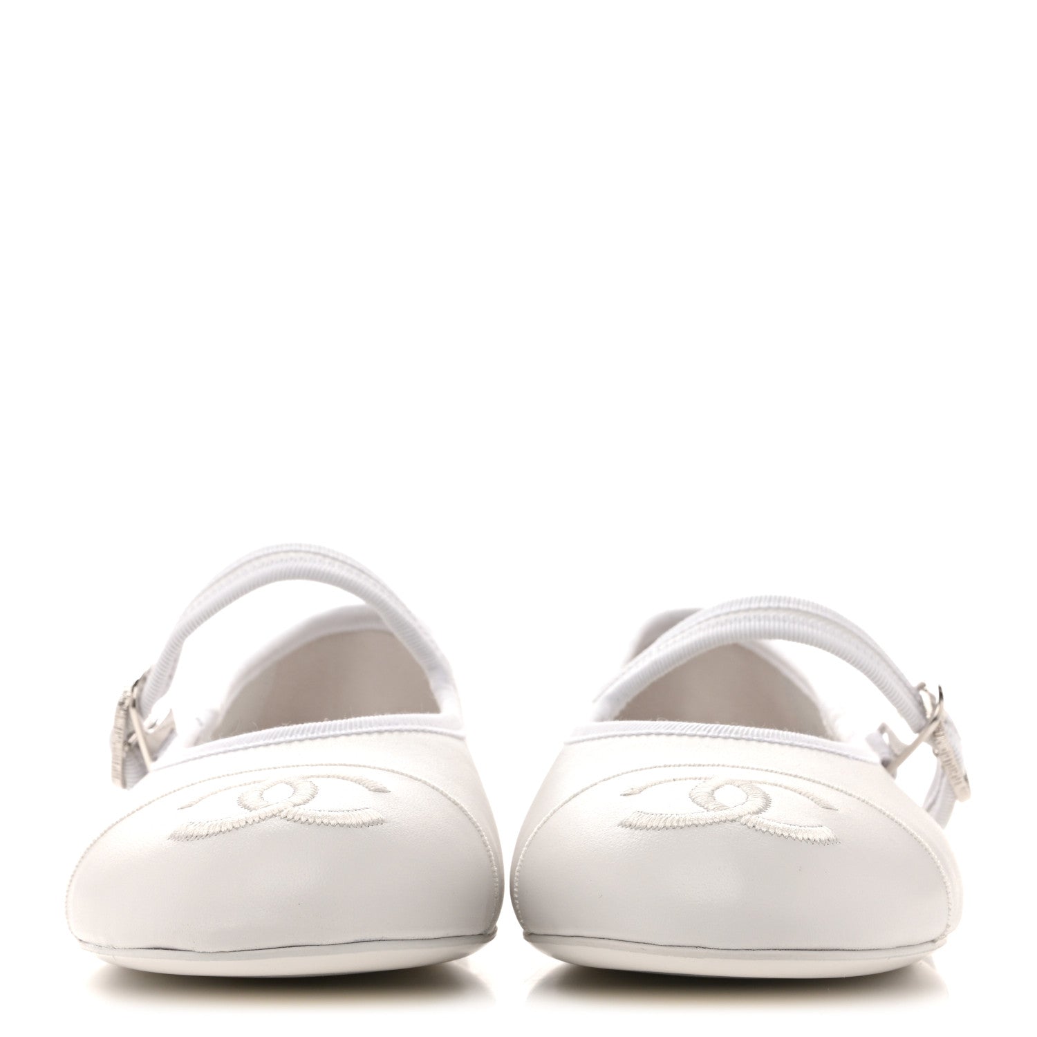 Chanel Lambskin Mary Jane Flats 40 White 3 of 10