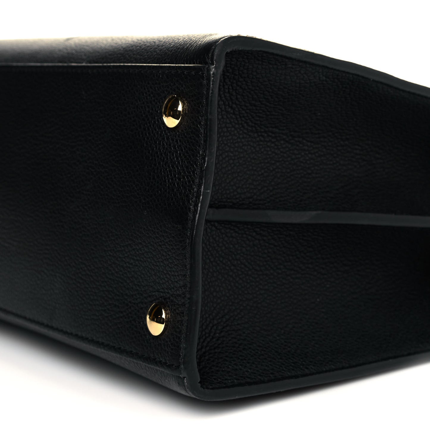 Grainy Calfskin Medium Title Bag Black