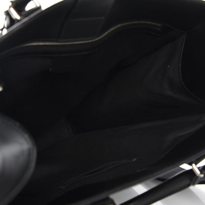 Gucci GG Supreme Monogram Web Angry Cat Embroidered Vertical Tote Black Grey 6 of 8