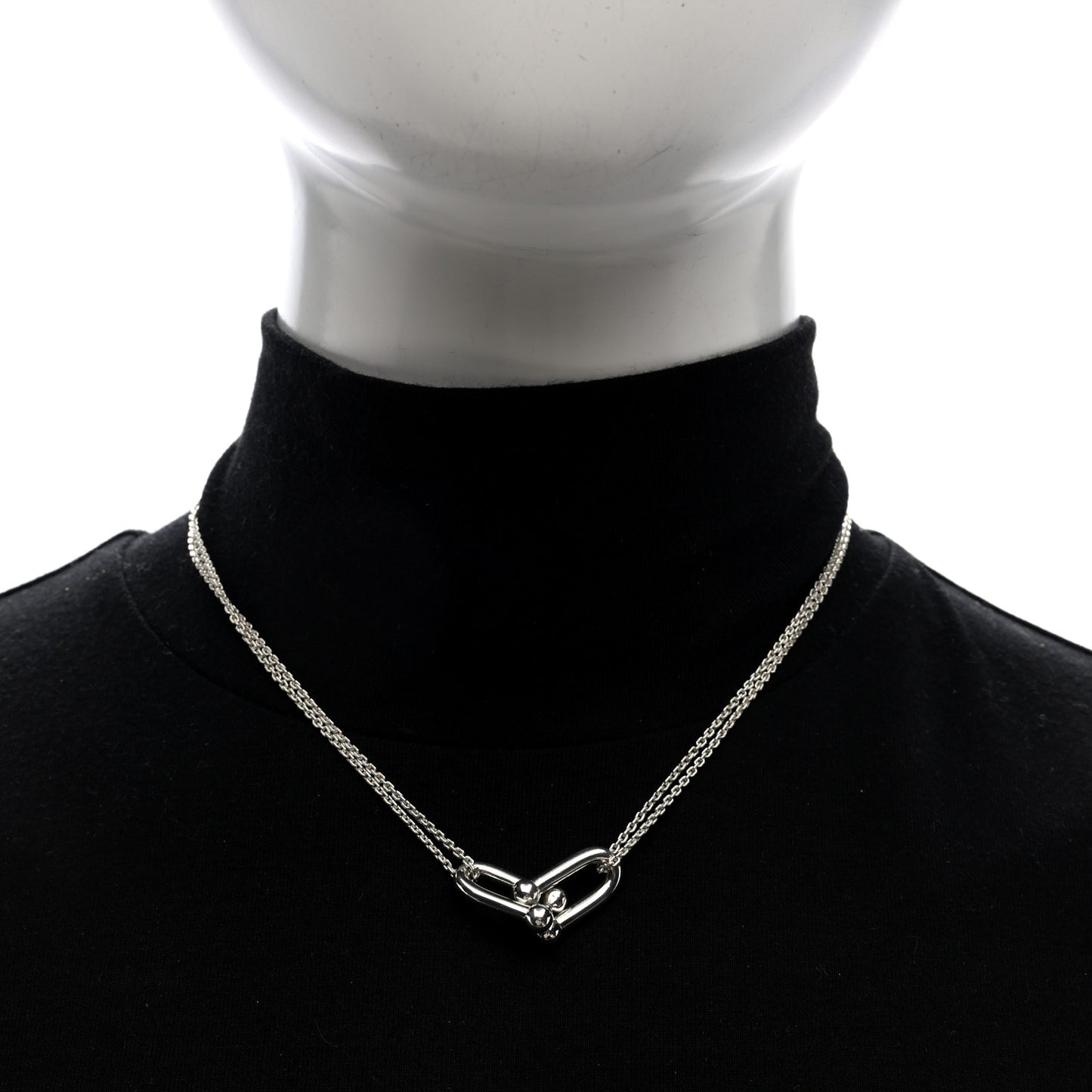 Sterling Silver Double HardWear Link Pendant Necklace