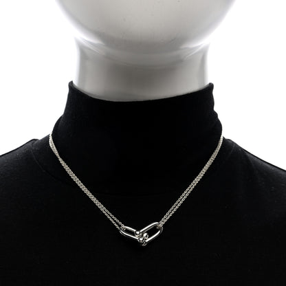 Tiffany Sterling Silver Double HardWear Link Pendant Necklace 2 of 5