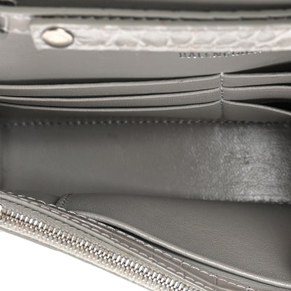 Balenciaga Shiny Calfskin Crocodile Embossed Hourglass Chain Bag Steel Grey 6 of 15