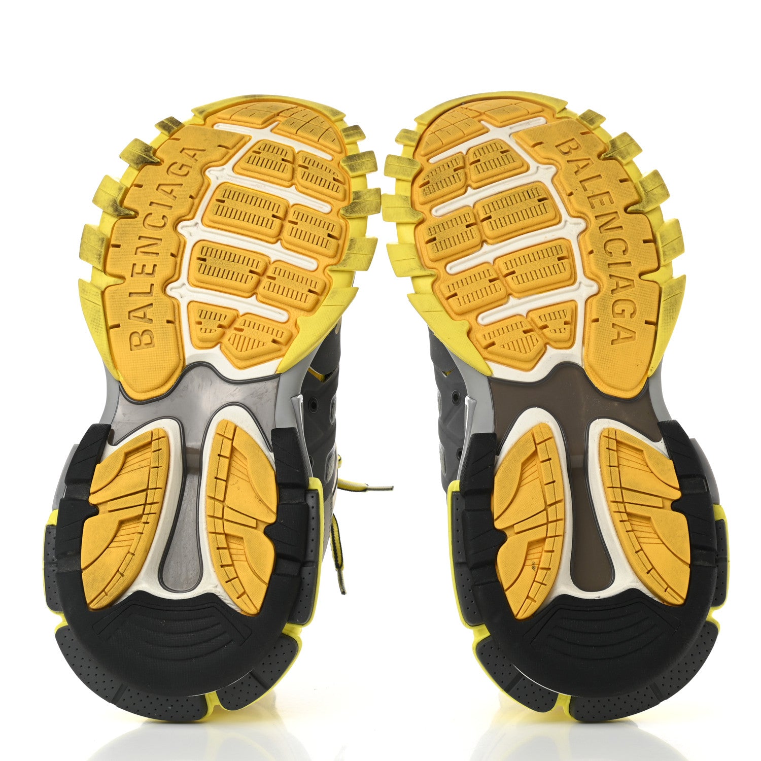 Balenciaga Mesh Nylon Womens Track Sneakers 39 Jaune Black White 5 of 8