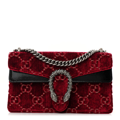 Gucci Velvet Skipper Crystal GG Monogram Small Dionysus Shoulder Bag Red Cipria Black Black Diamond 1 of 11