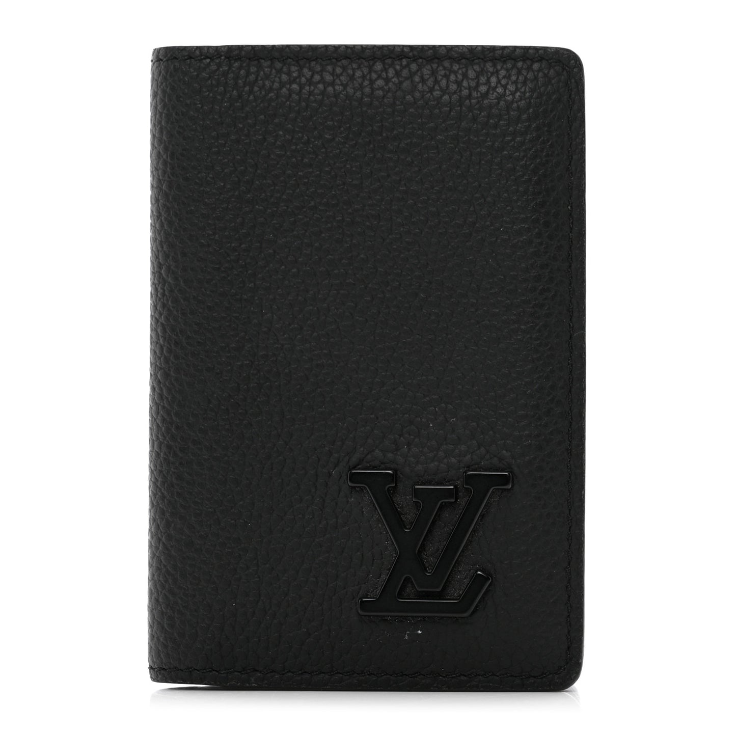Grained Calfskin Aerogram Pocket Organizer Black