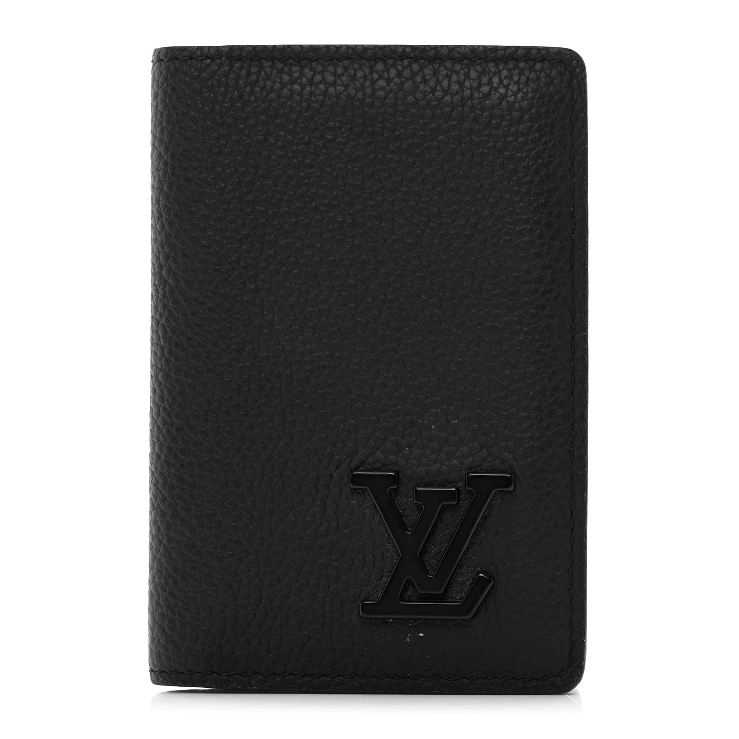Louis Vuitton Grained Calfskin Aerogram Pocket Organizer Black 1 of 6