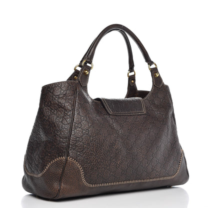 Gucci Guccissima Large New Pelham Shoulder Bag Dark Brown 3 of 7