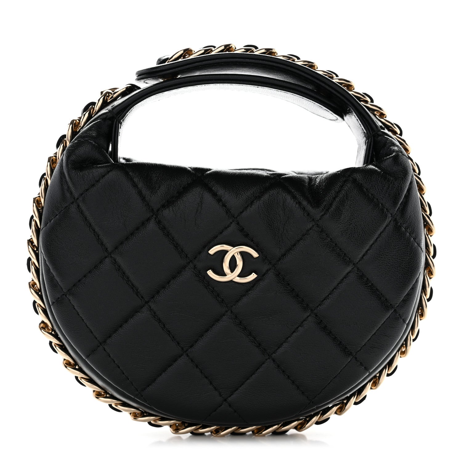 Chanel Lambskin Quilted Chain Around Pouch Black 1 of 7