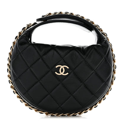 Chanel Lambskin Quilted Chain Around Pouch Black 1 of 7