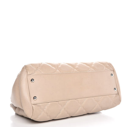 Chanel Calfskin Double Stitch Large Hamptons Flap Bag Beige 5 of 19