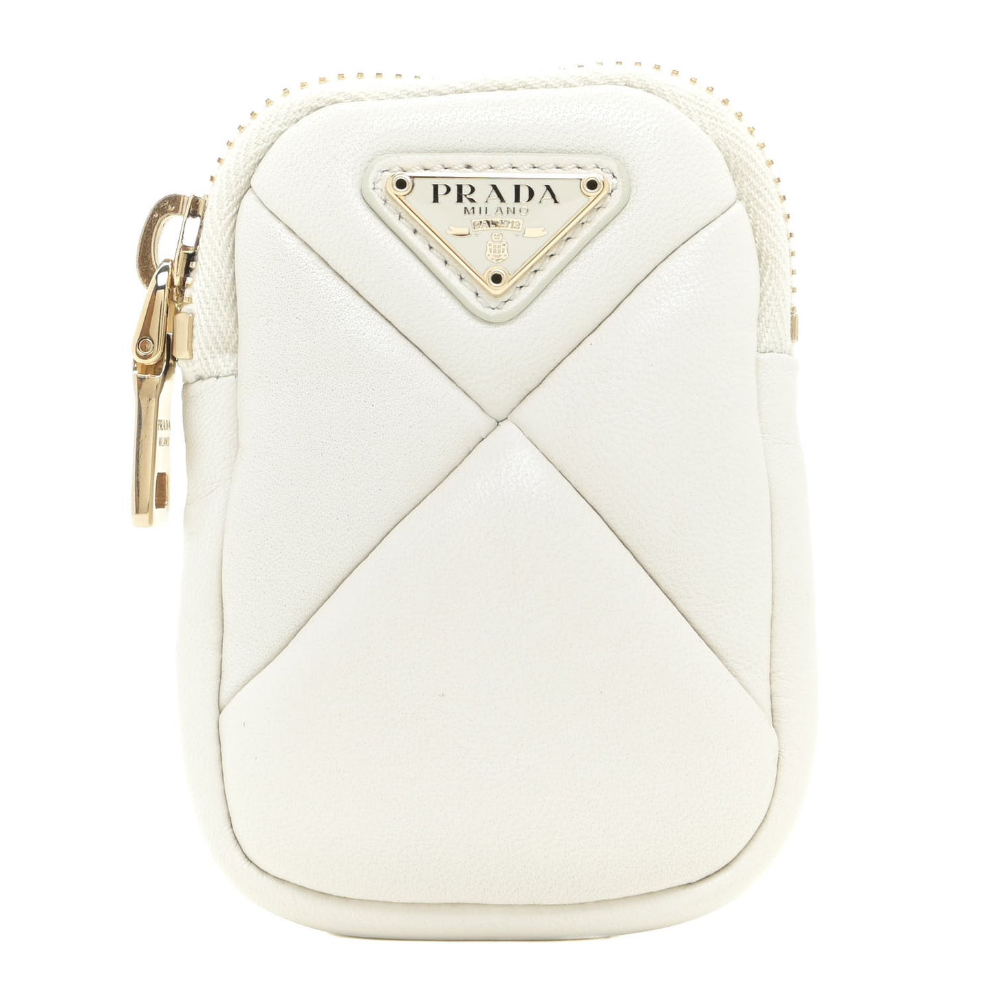 Nappa Quilted Patchwork System Pouch White