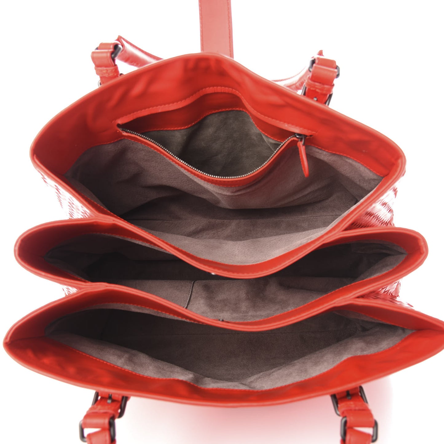 Nappa Intrecciato Medium Roma Tote Red
