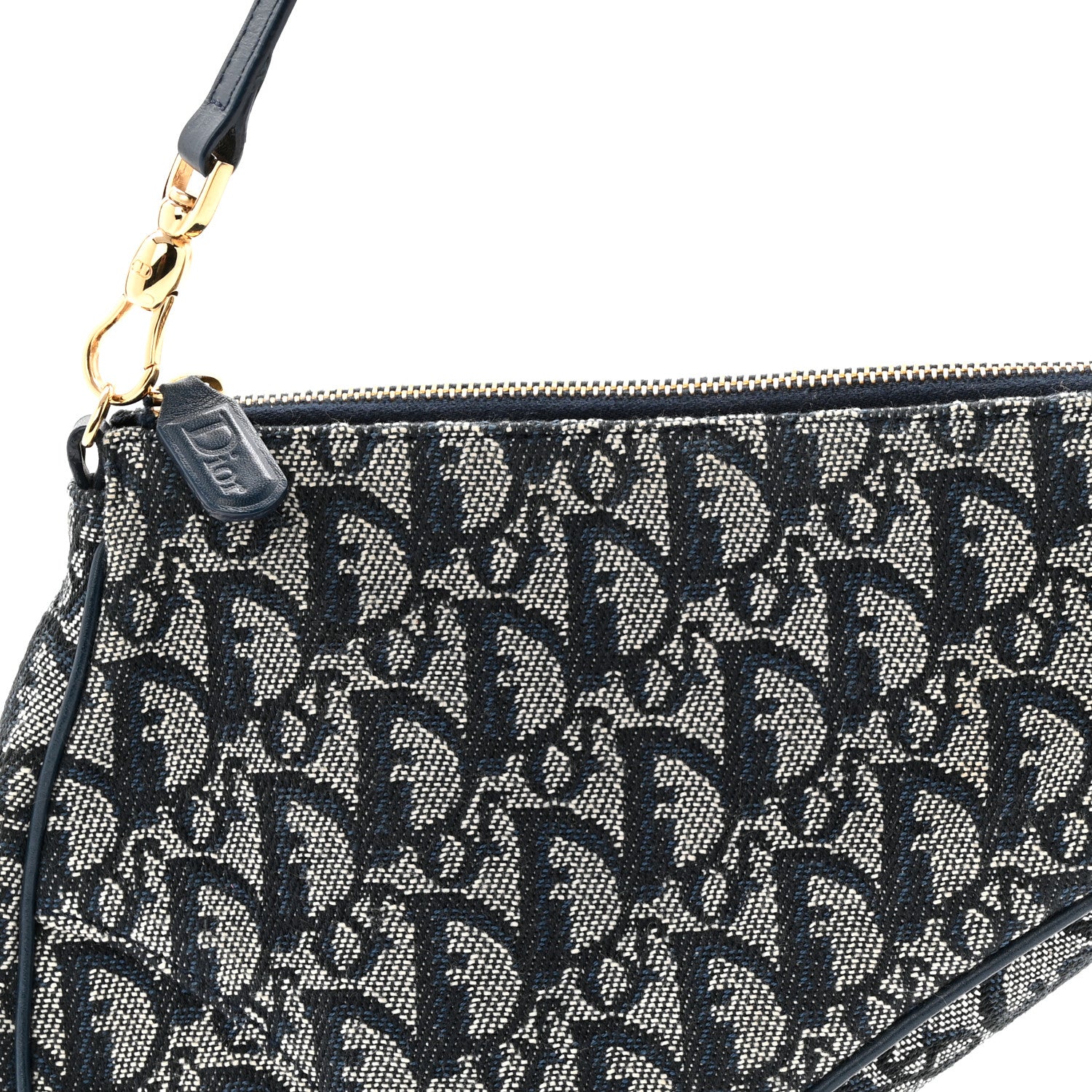 Christian Dior Monogram Mini Saddle Pochette Navy 8 of 10