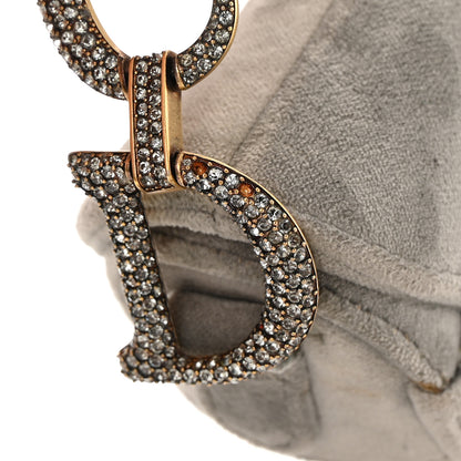 Christian Dior Velvet Crystal Mini Saddle Bag Grey 12 of 12