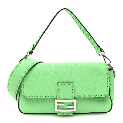 Fendi Cuoio Roma Sellerissima Nappa Sintetica Tape Stitch Baguette Edamame 1 of 9