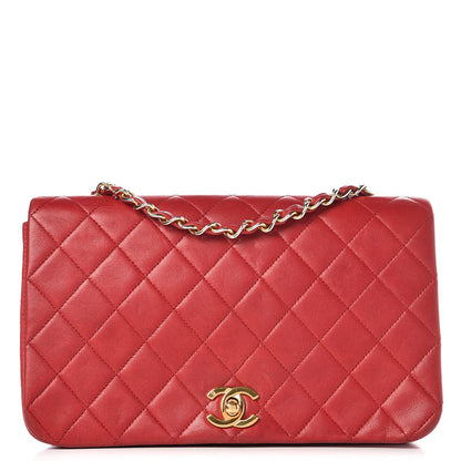 Chanel Lambskin Quilted Small Single Flap Red 1 of 14