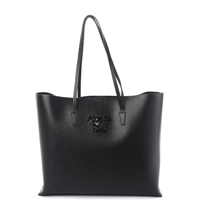 Versace Grained Calfskin Palazzo Medusa Tote Black 1 of 8