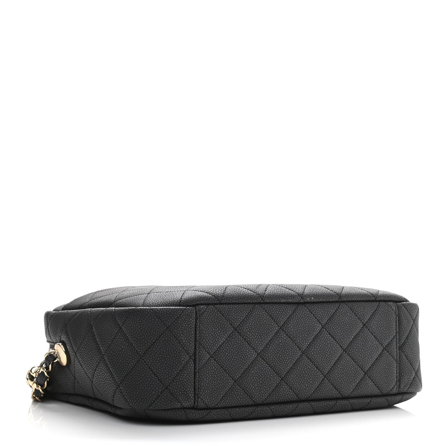 Caviar Quilted Large Coco Tassel Camera Case Black
