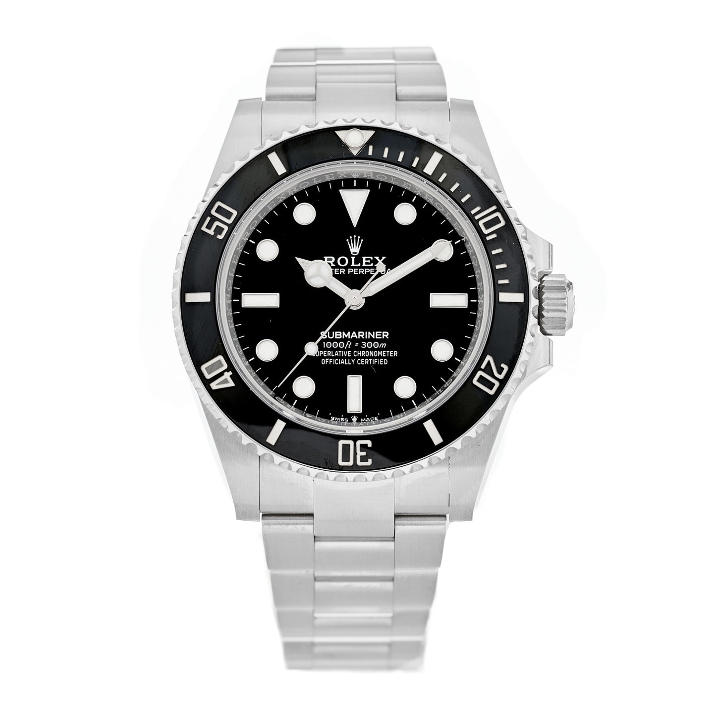 Stainless Steel 41mm Oyster Perpetual Submariner Watch Black 124060
