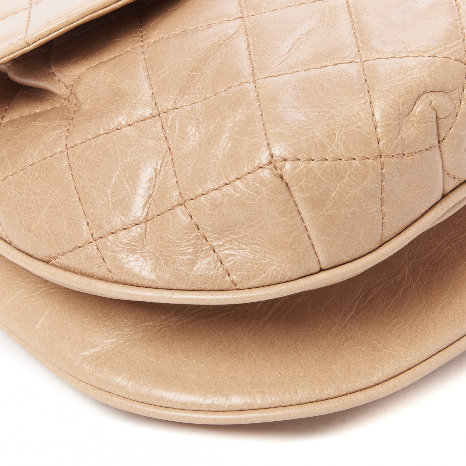 Chanel Glazed Calfskin Quilted Medium Bubble CC Flap Beige 5 of 9