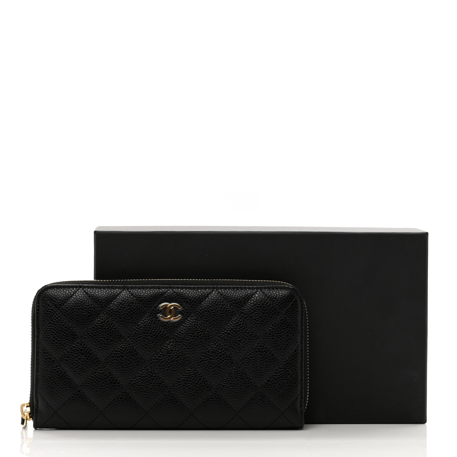 Chanel Caviar Quilted Large Gusset Zip Around Wallet Black 9 of 9