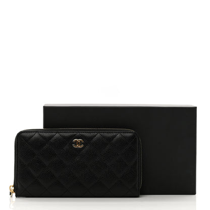Chanel Caviar Quilted Large Gusset Zip Around Wallet Black 9 of 9