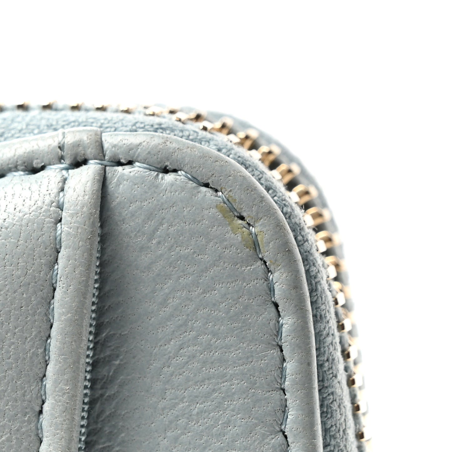 Lambskin Quilted Chanel 19 Zip Card Holder Wallet Light Blue