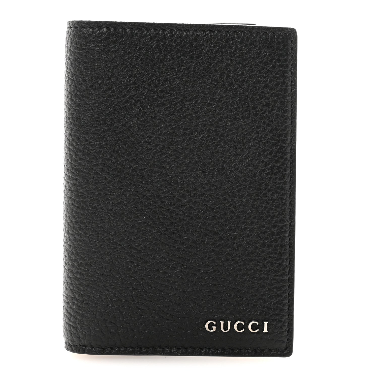 Gucci Piuma Calfskin Logo Passport Case Black 1 of 7