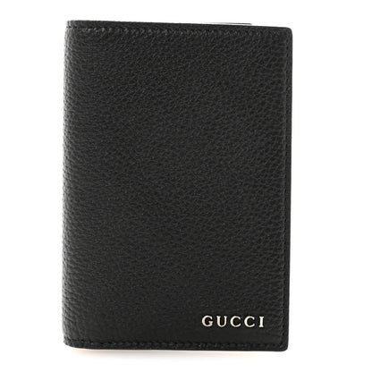 Gucci Piuma Calfskin Logo Passport Case Black 1 of 7