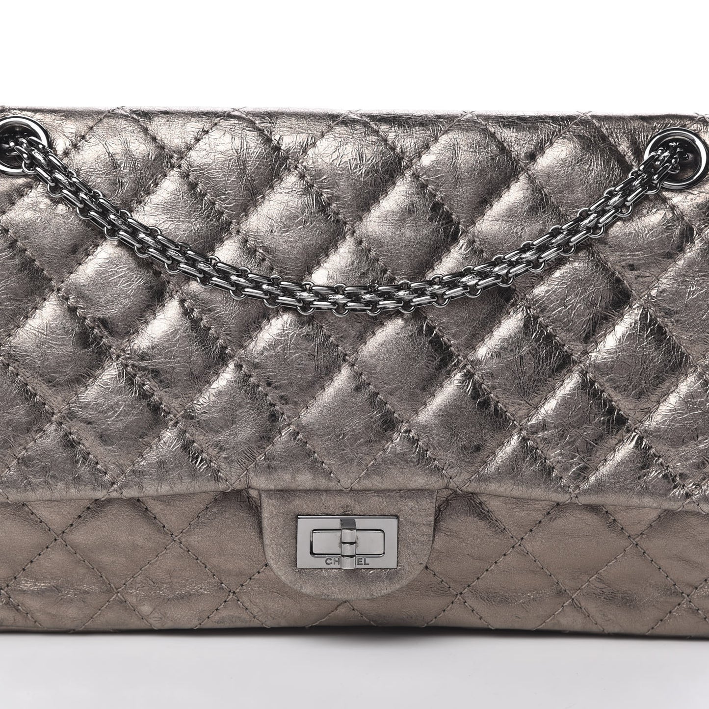Metallic Aged Calfskin Quilted 2.55 Reissue 227 Flap Bronze