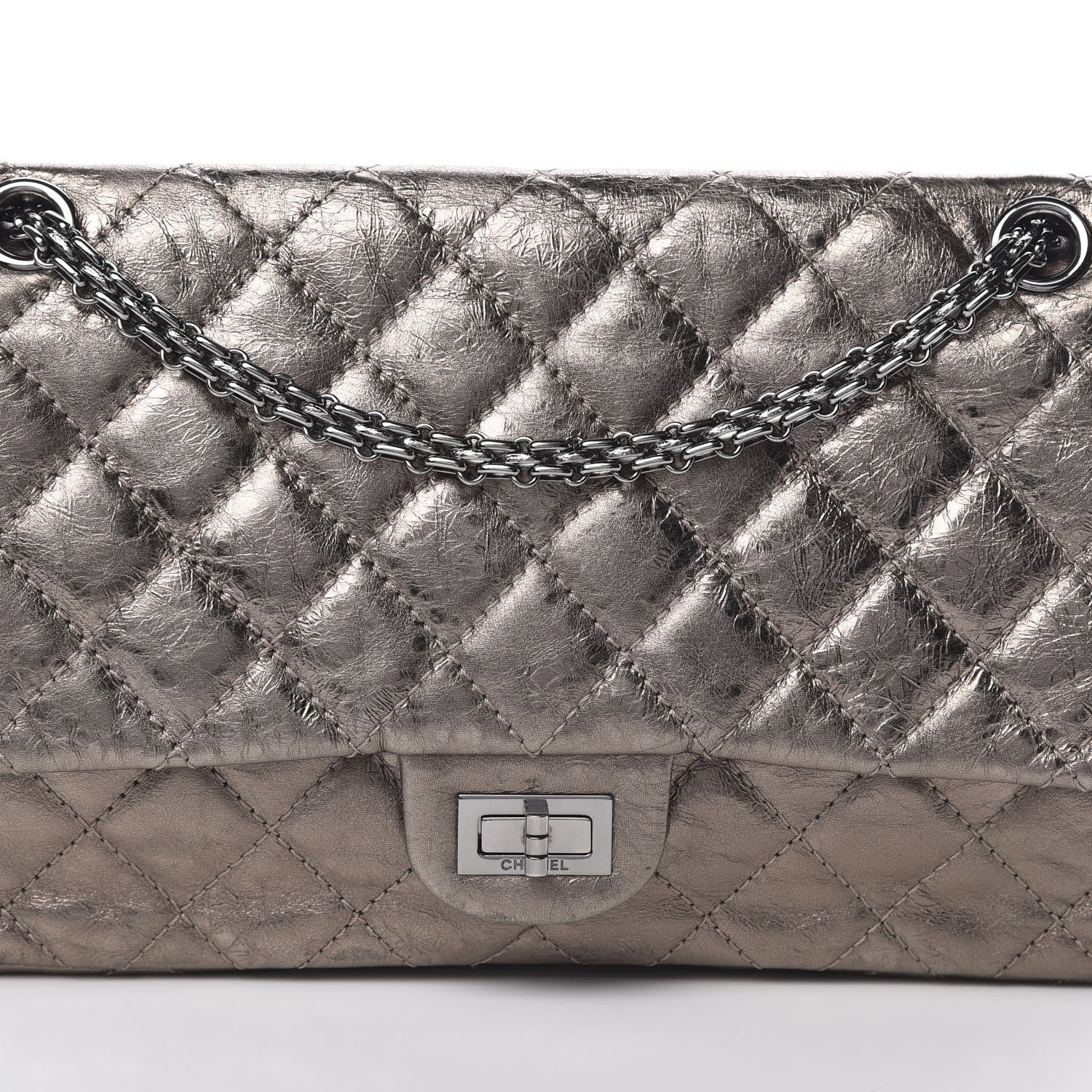 Chanel Metallic Aged Calfskin Quilted 2.55 Reissue 227 Flap Bronze 8 of 17