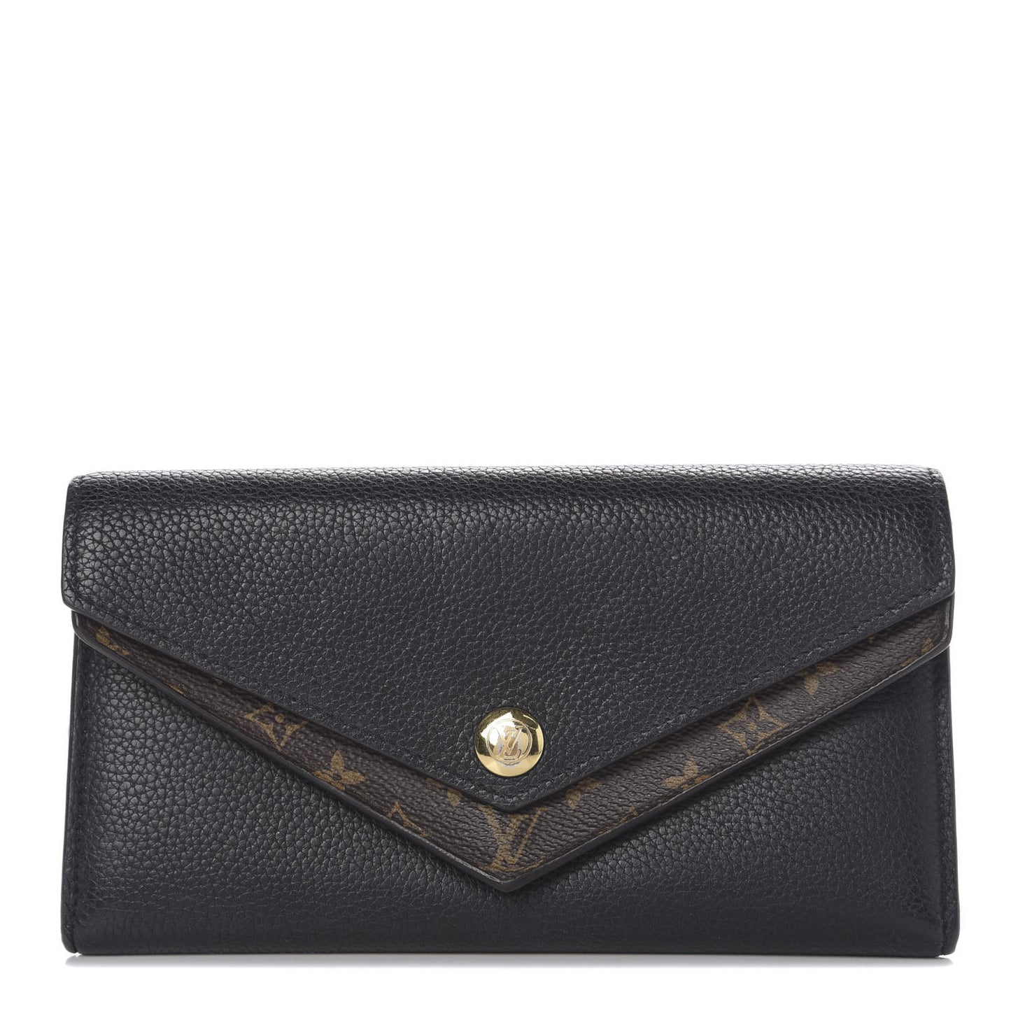 Calfskin Double V Wallet Black