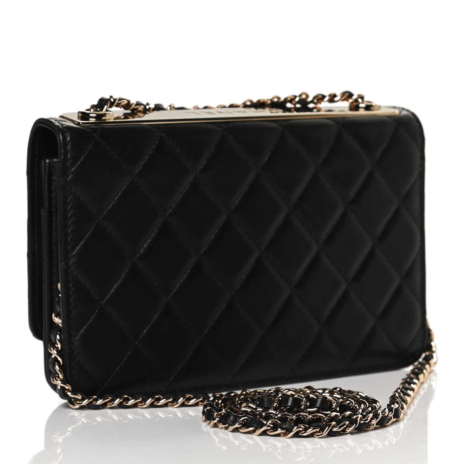 Chanel Lambskin Quilted Trendy CC Wallet On Chain WOC Black 3 of 12