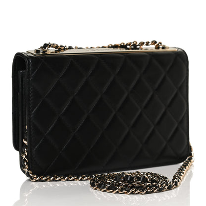 Chanel Lambskin Quilted Trendy CC Wallet On Chain WOC Black 3 of 12