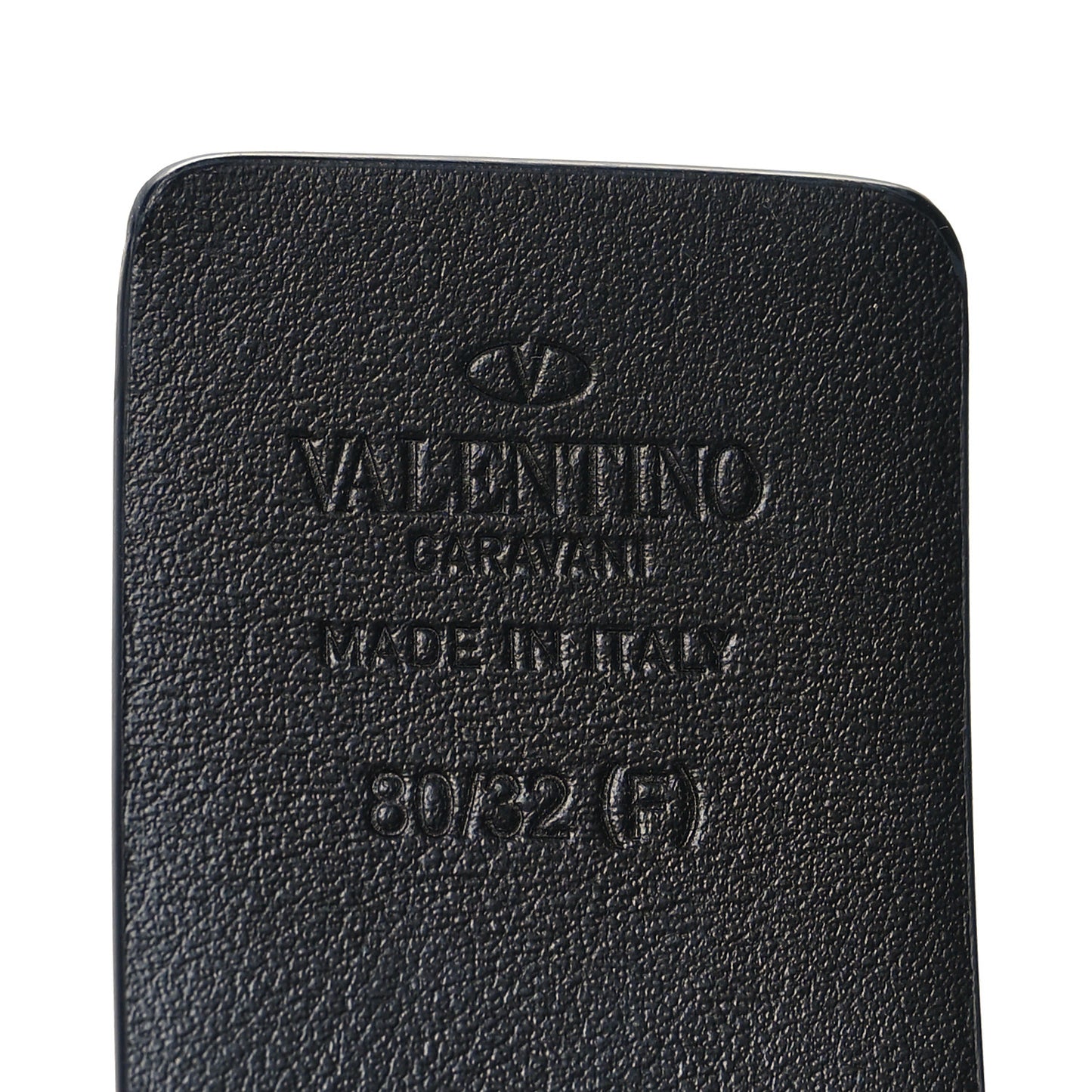 Glossy Calfskin Monochrome 40mm VLogo Belt 80 32 Black