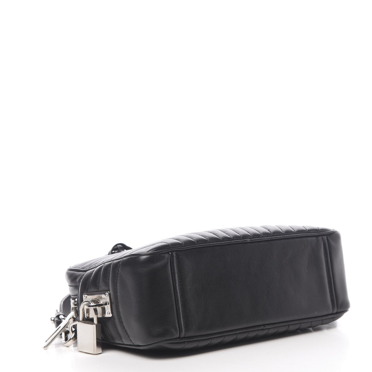 Soft Calfskin Impunture Diagramme Top Handle Crossbody Bag Black
