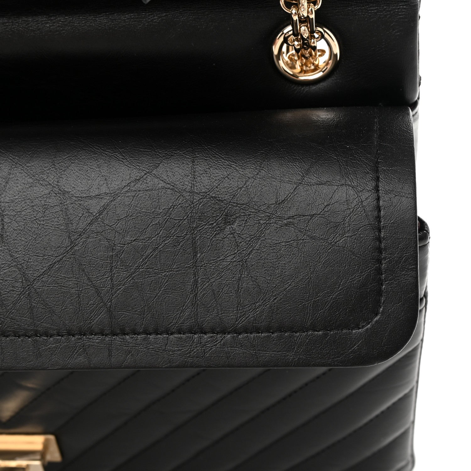 Chanel Aged Calfskin Chevron Quilted 2.55 Reissue 226 Flap Black 11 of 14