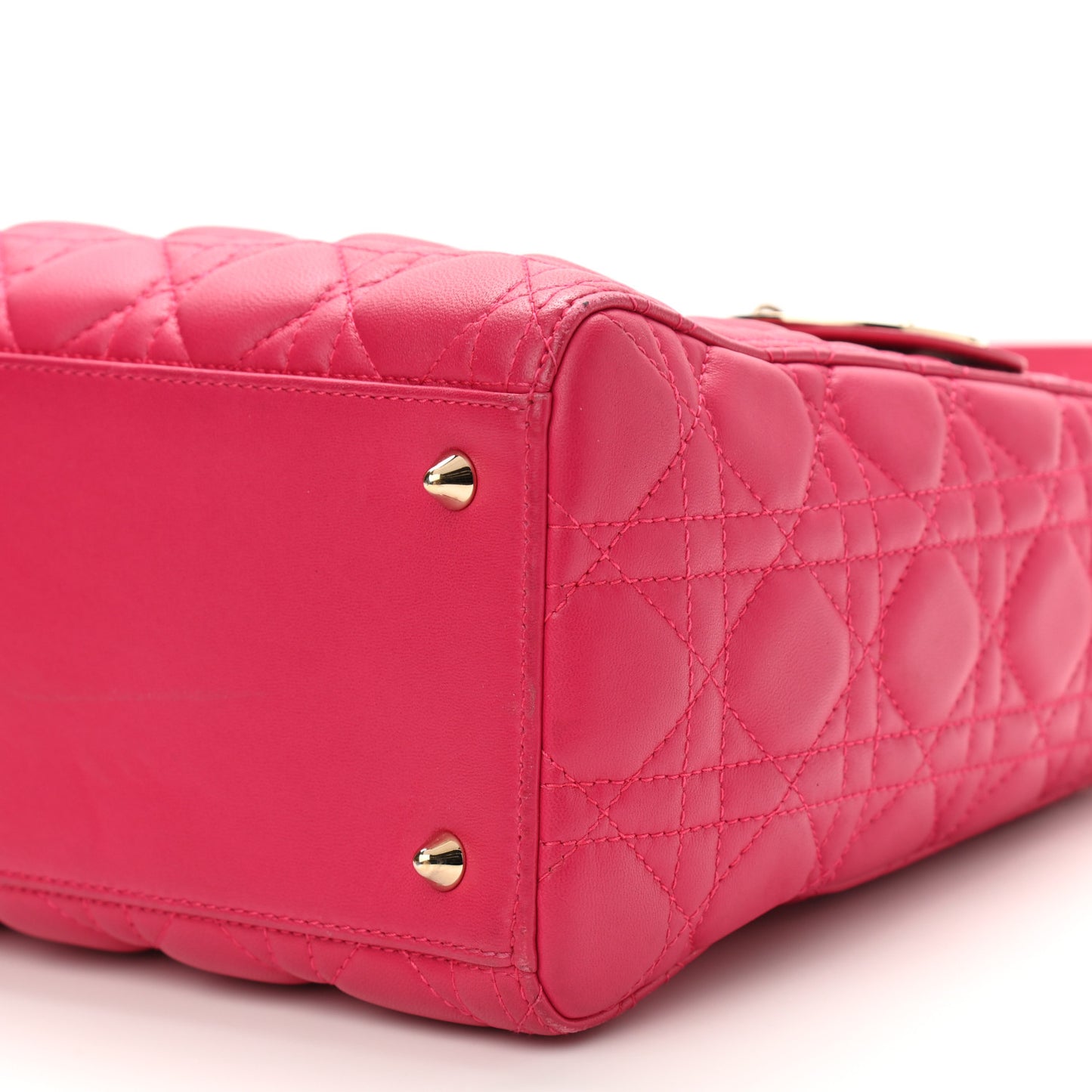Lambskin Cannage Medium Lady Dior Fuchsia