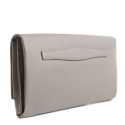 Prada Saffiano Lux Flap Clutch Pomice 3 of 9