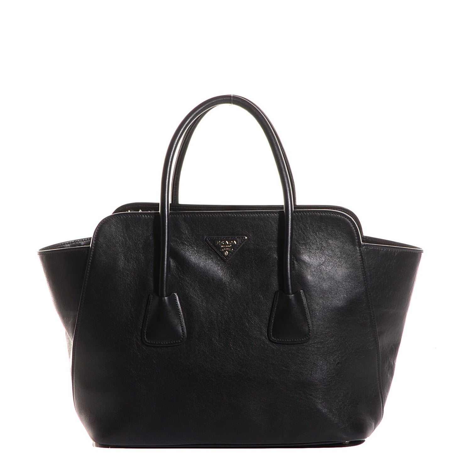 Soft Calfskin Large Studded East West Tote Black