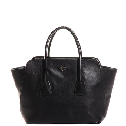 Prada Soft Calfskin Large Studded East West Tote Black 1 of 22