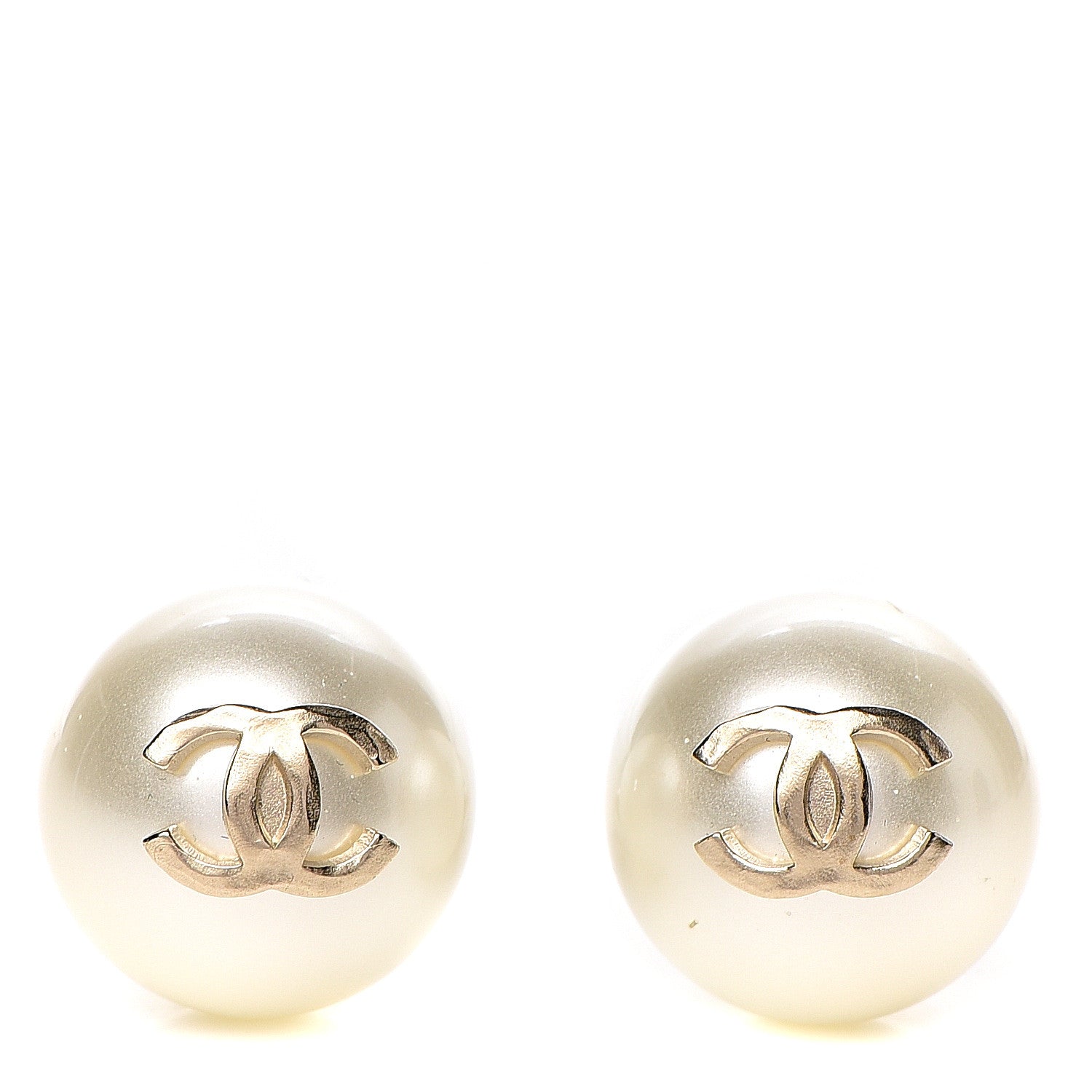 Chanel Pearl CC Large Earrings Gold 1 of 5