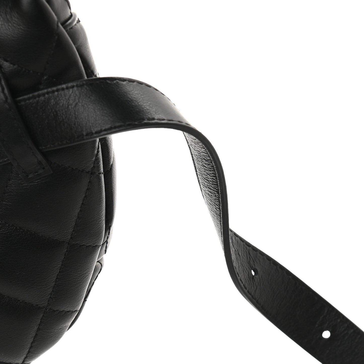 Lambskin Quilted Waist Belt Bag Black
