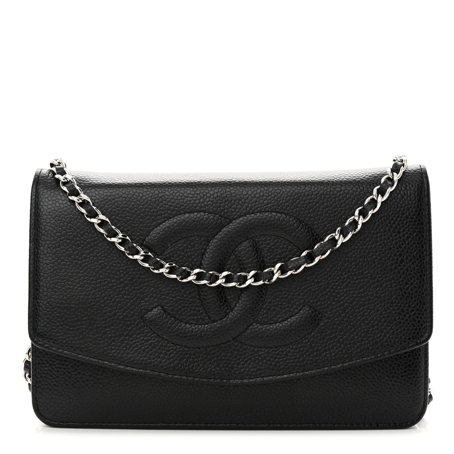 Chanel Caviar Timeless CC Wallet On Chain WOC Black 1 of 13