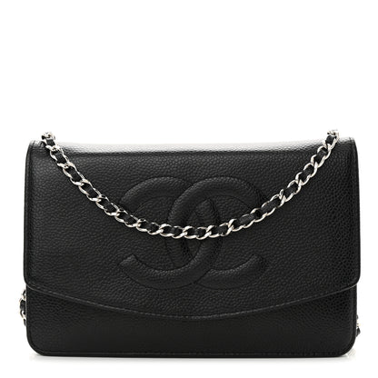 Chanel Caviar Timeless CC Wallet On Chain WOC Black 1 of 13