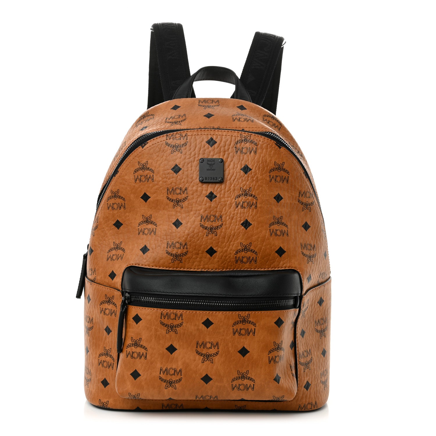 MCM Visetos Small Stark Backpack Cognac Black 1 of 10