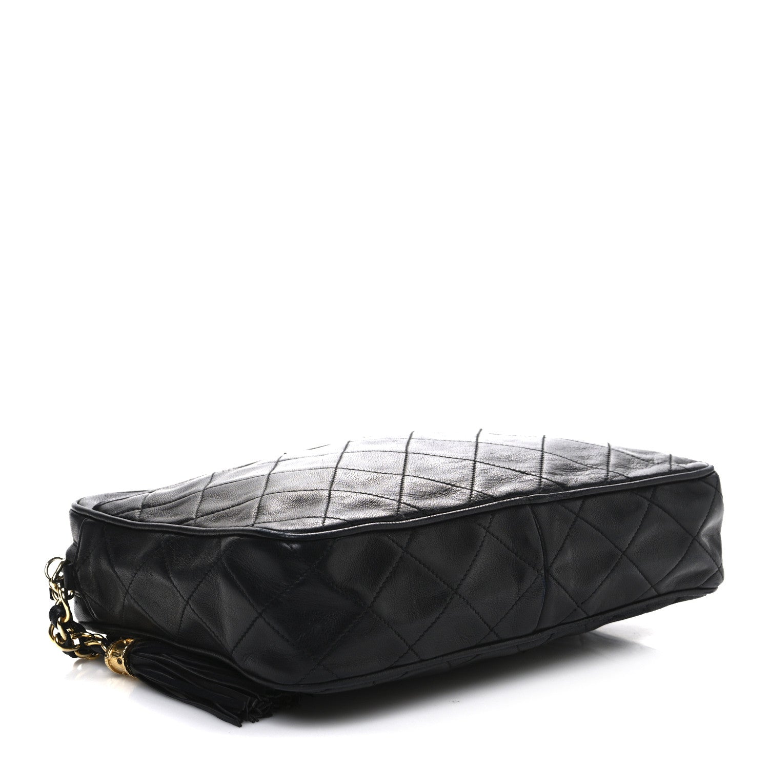 Chanel Lambskin Quilted CC Tassel Camera Case Black 4 of 13