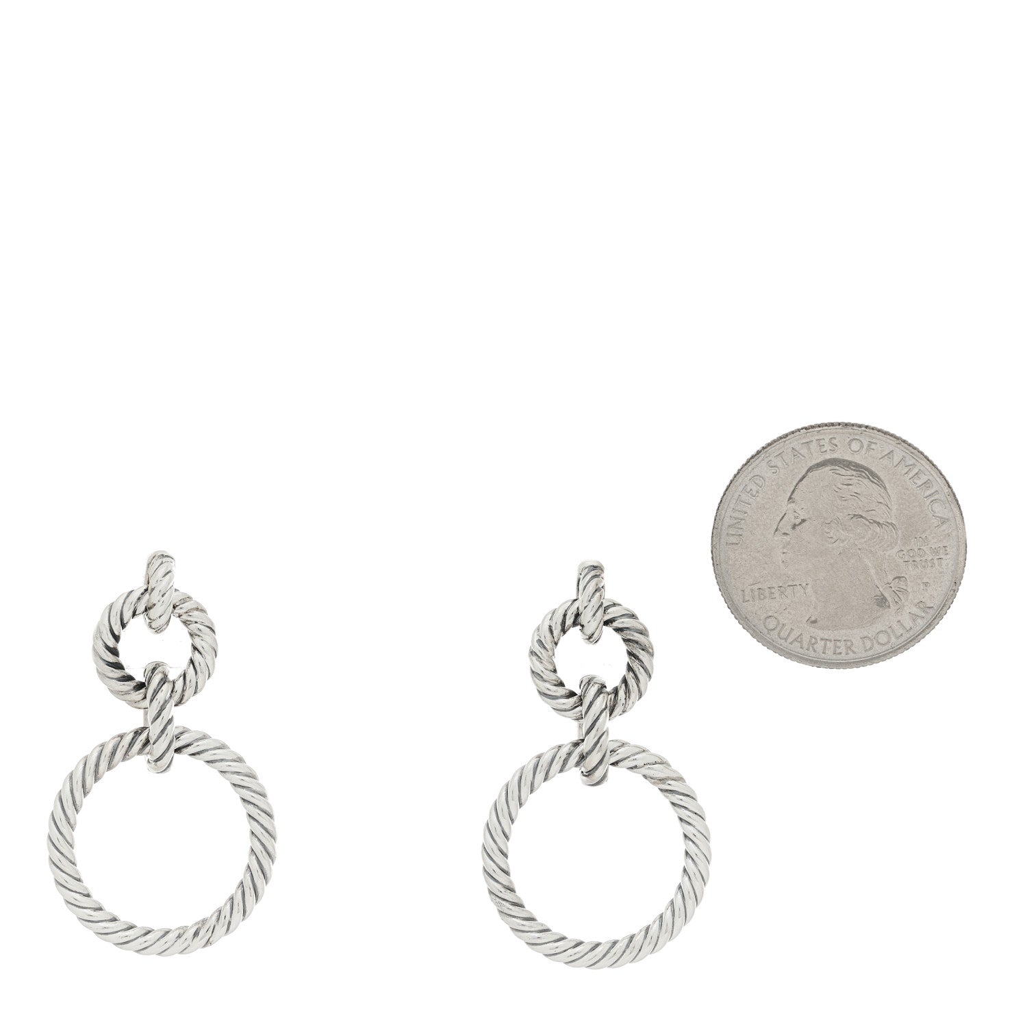 David Yurman Sterling Silver 18K Yellow Gold Doorknocker Earrings 2 of 4